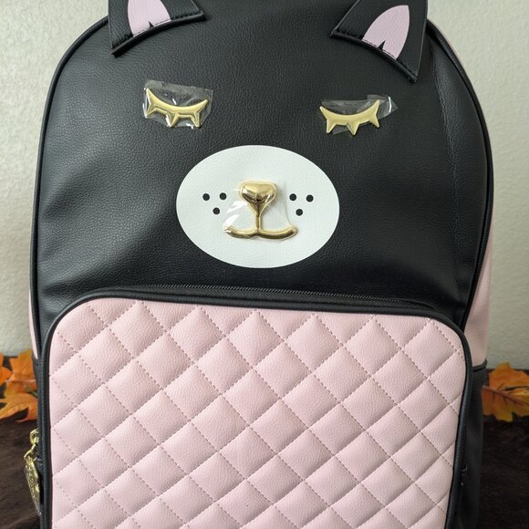 Betsy Johnson LUV Betsey Pink/Black LBADLEY Large Backpack - NWT - Picture 8 of 11